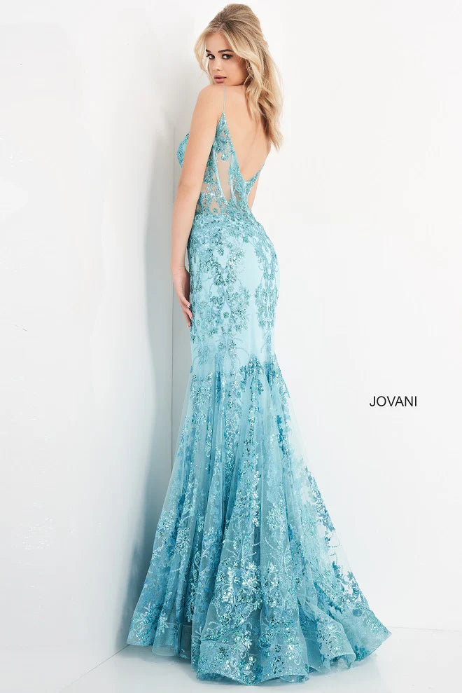 Jovani Turquoise Corset Prom Gala Dress 3675