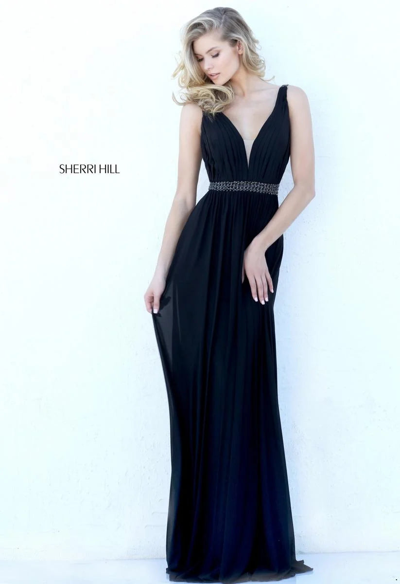 Sherri Hill Black Prom Gala MOB Dress 50760