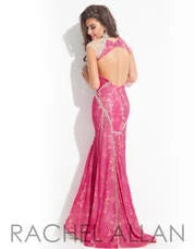 Rachal Allan Fushia PROM Dress 6883