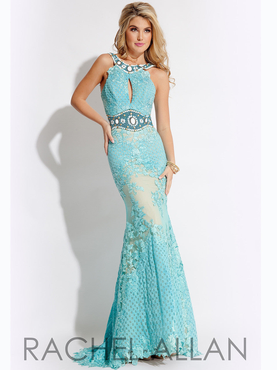 Rachel Allan Tiffany Blue PROM Dress 7095