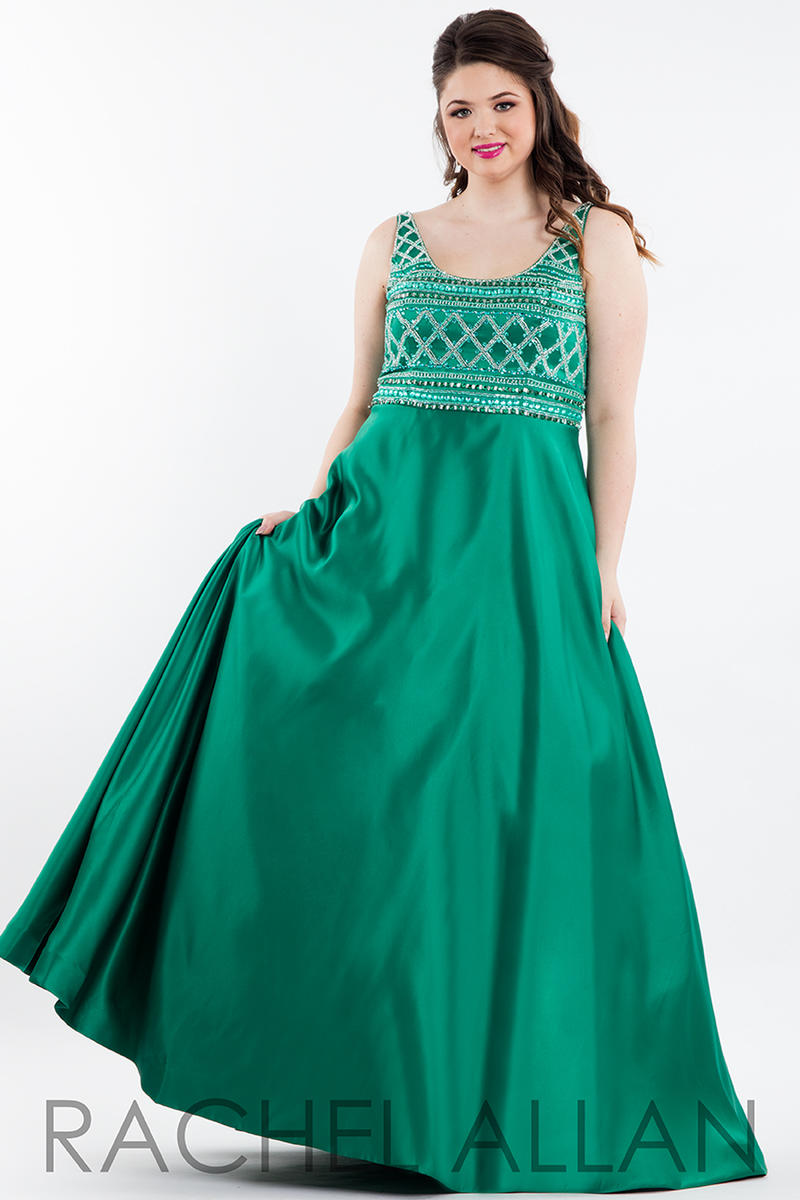 Rachel Allan Emerald Green Prom Gala Dress 7845