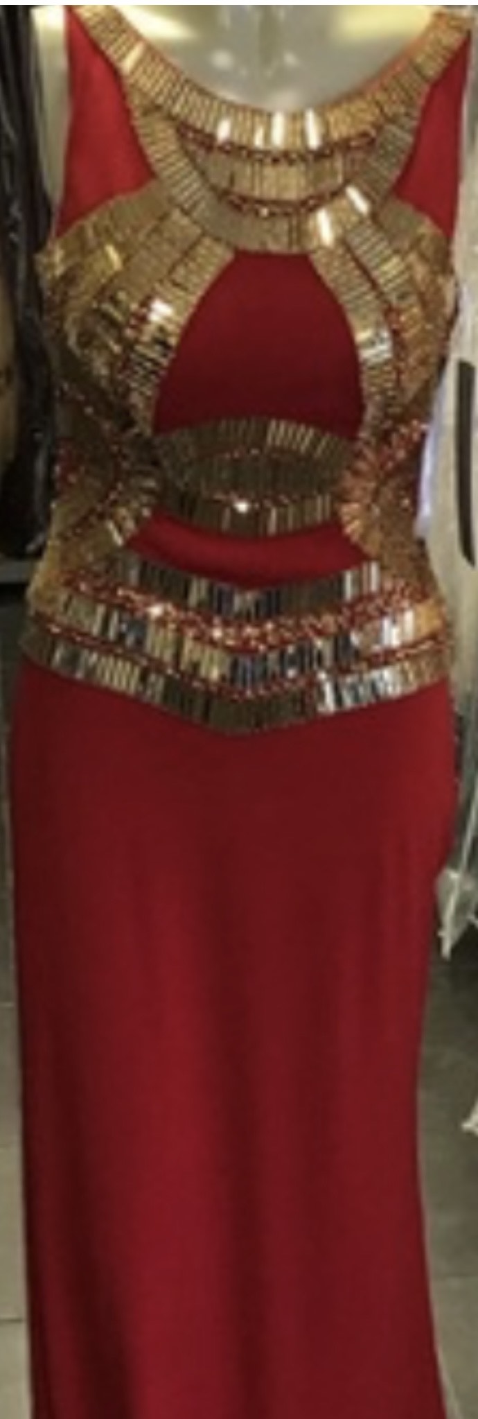Jovani Red/Gold Prom Dress 90249