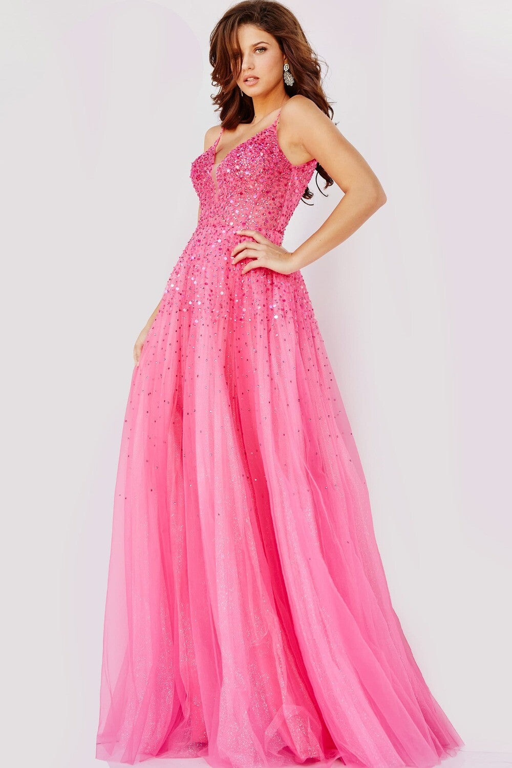 Jovani Fushia Pink Prom Dress 08408