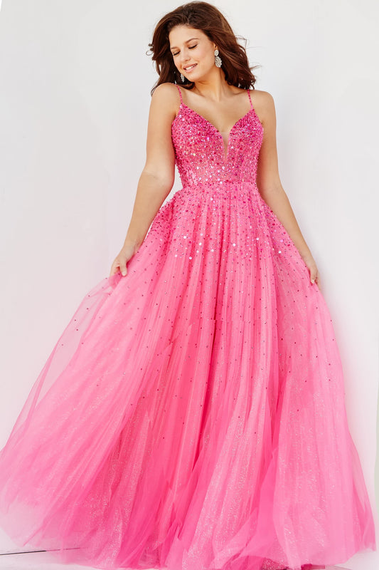 Jovani Fushia Pink Prom Dress 08408