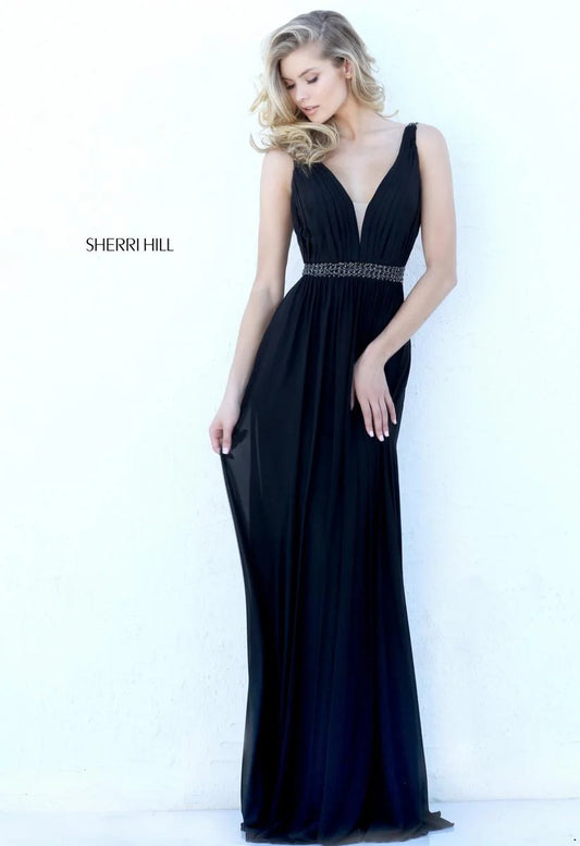 Sherri Hill Black Prom Gala MOB Dress 50760