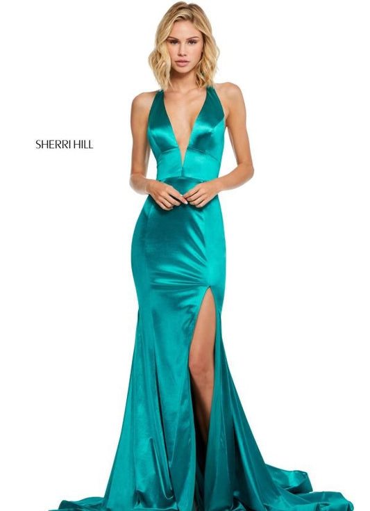 Sherri Hill Teal Prom Dress 54702
