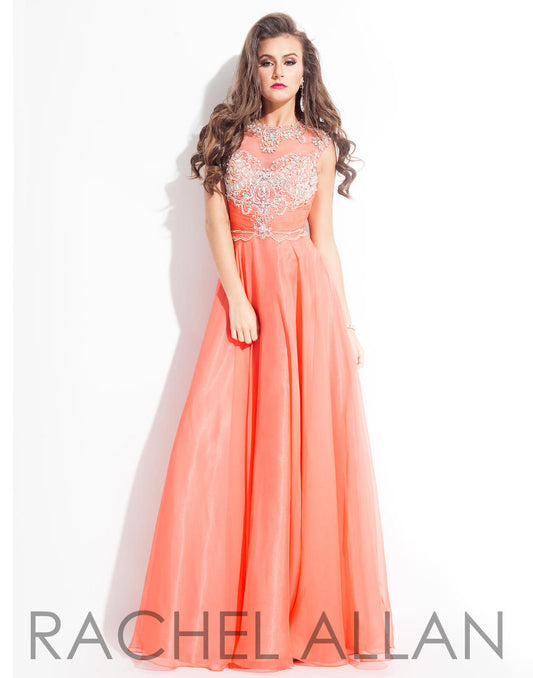 Rachel Allan Coral Prom Dress 6816