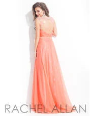Rachel Allan Coral Prom Dress 6816