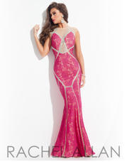 Rachal Allan Fushia PROM Dress 6883
