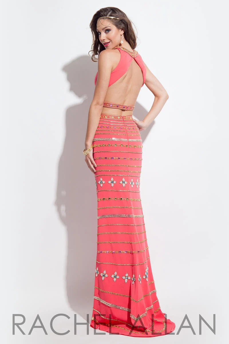 Rachel Allan Black Coral PROM Dress 7085