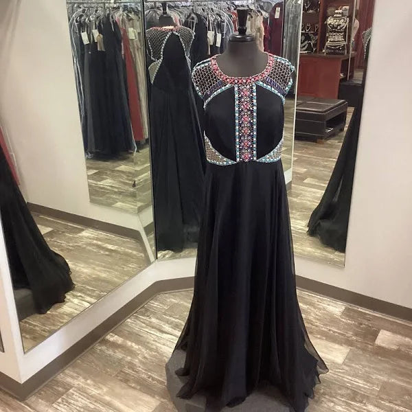Rachel Allan Curves Black Prom Dress 7415