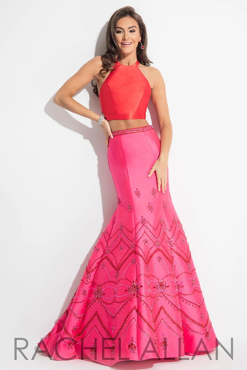 Rachel Allan Red Fushia 2pc Prom Dress 7502