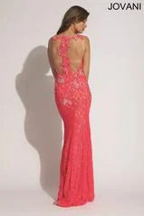 Jovani Watermelon Pink Prom Dress 89408