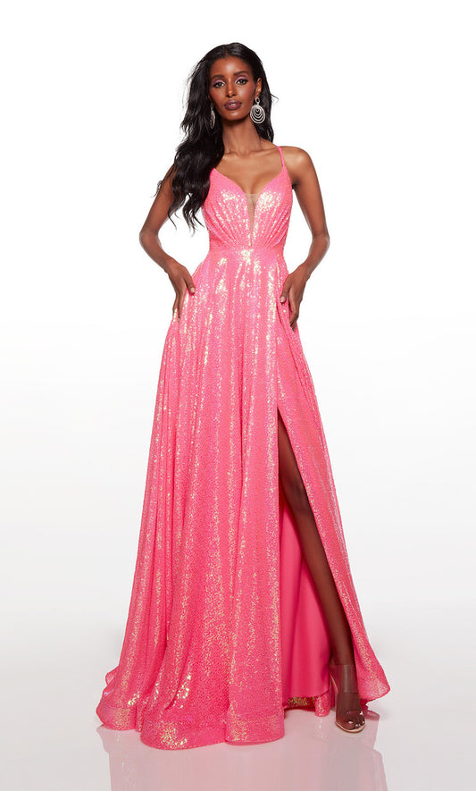 Alyce Designs Neon Pink Prom Dress 61398