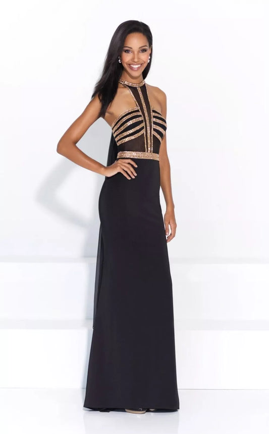 Allure Black Gold  Prom Dress 17236