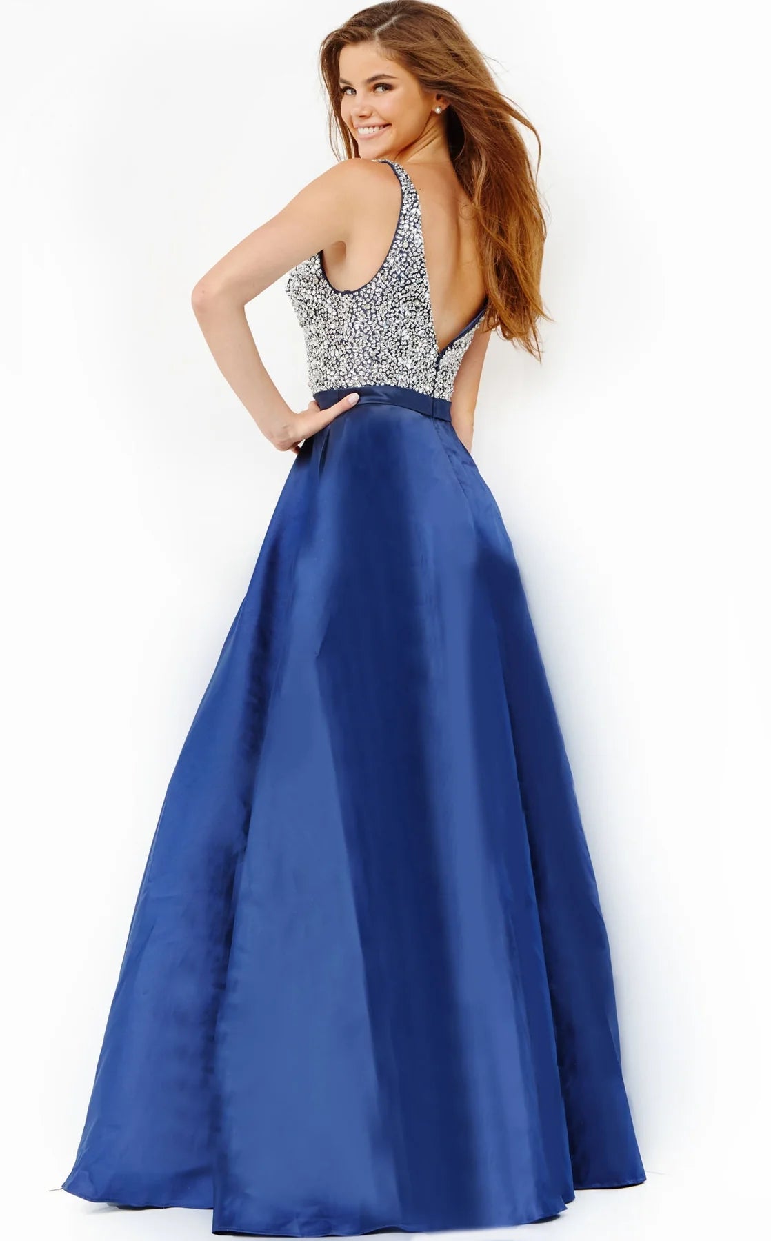Jovani Navy Blue Prom Gala Military Ball Dress JVN08473