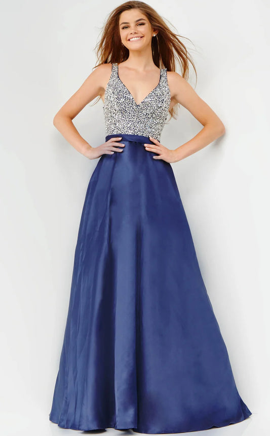 Jovani Navy Blue Prom Gala Military Ball Dress JVN08473