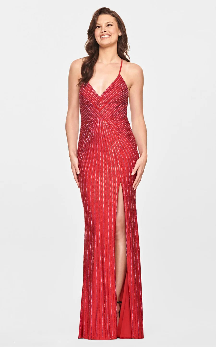 Faviana PROM Pageant Gala Ruby Red Dress S10804